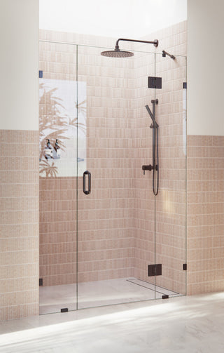 47"Wx78"H Frameless 3 Panel Inline Shower Door, Oil Rubbed Bronze