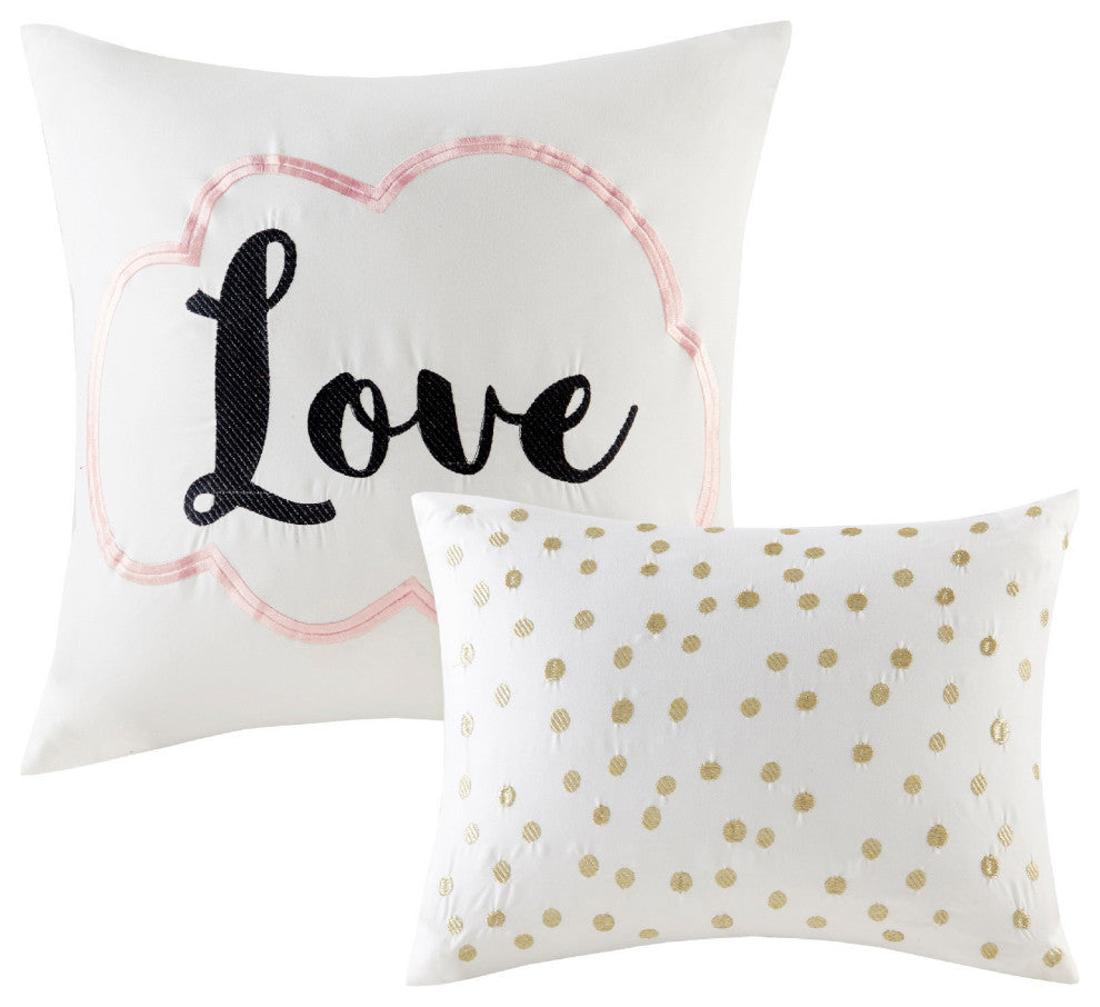 Intelligent Design Raina Metallic Printed Comforter Set, Blush/Gold