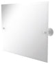 Frameless Landscape Beveled Edge Tilt Mirror, Matte White
