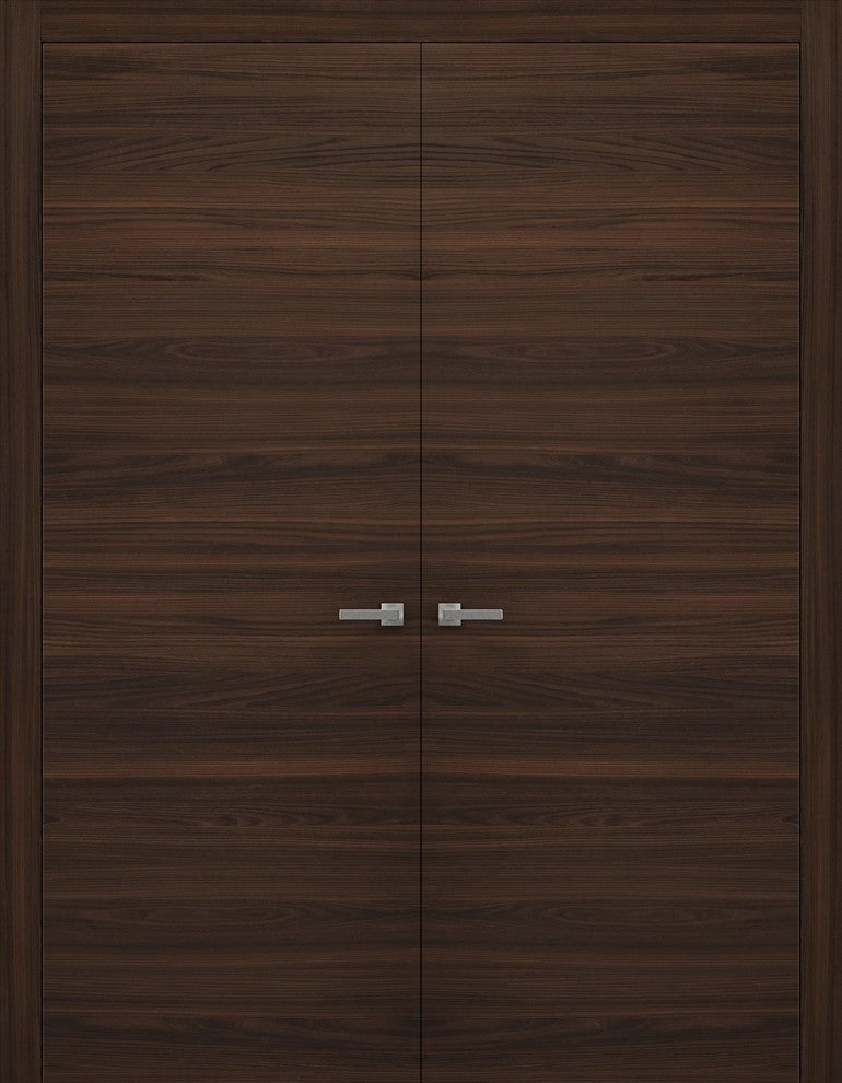 Interior Modern French Double Doors | Planum 0010 Chocolate Ash, 64"x80"