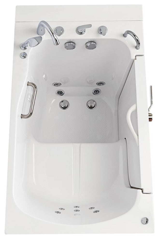 Ella Wheelchair Transfer 36"x55" Acrylic Walk-In Bathtub,Faucet, 2" Dual Drain,