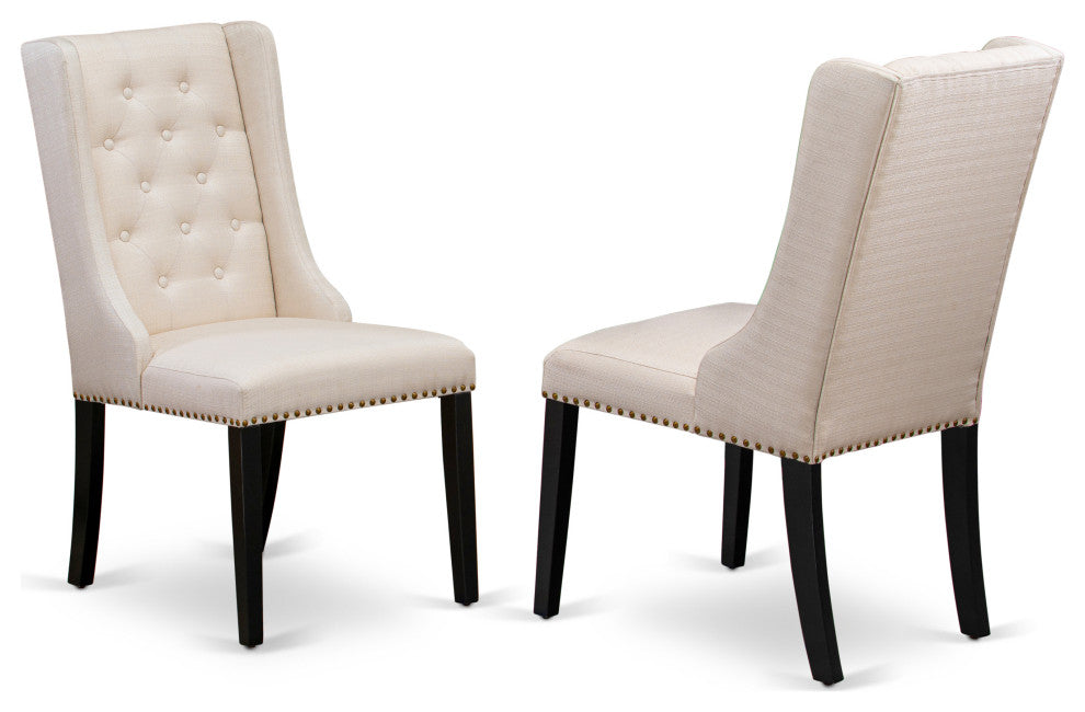 5Pc Dinette Set, 1 Butterfly Leaf Table, 4 Cream Chair, Black