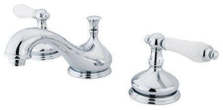 Kingston Brass Widespread Bathroom Faucet With Brass Pop-Up, Polished Chrome