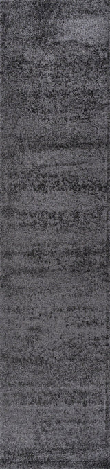 Haze Solid Low-Pile Runner Rug, Black, 2'x8'