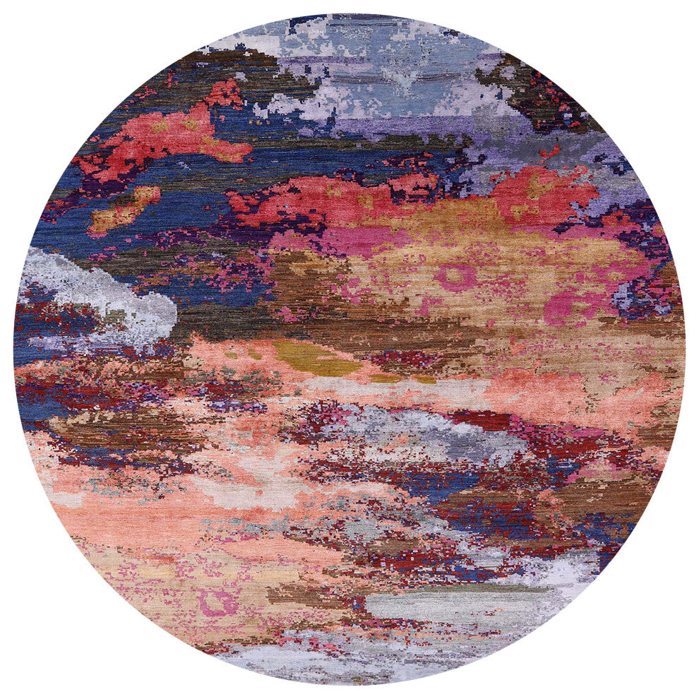 Ahgly Company Indoor Round Mid-Century Modern Area Rugs, 4' Round