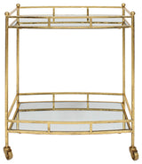 Metal 28" 2 Tier Bar Cart, Gold