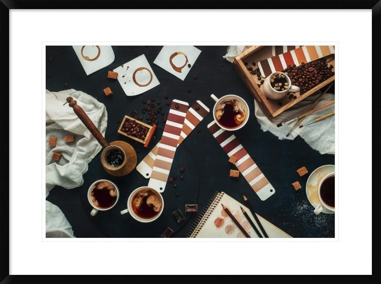 "Shades Of Coffee" Framed Digital Print by Dina Belenko, 32x24"
