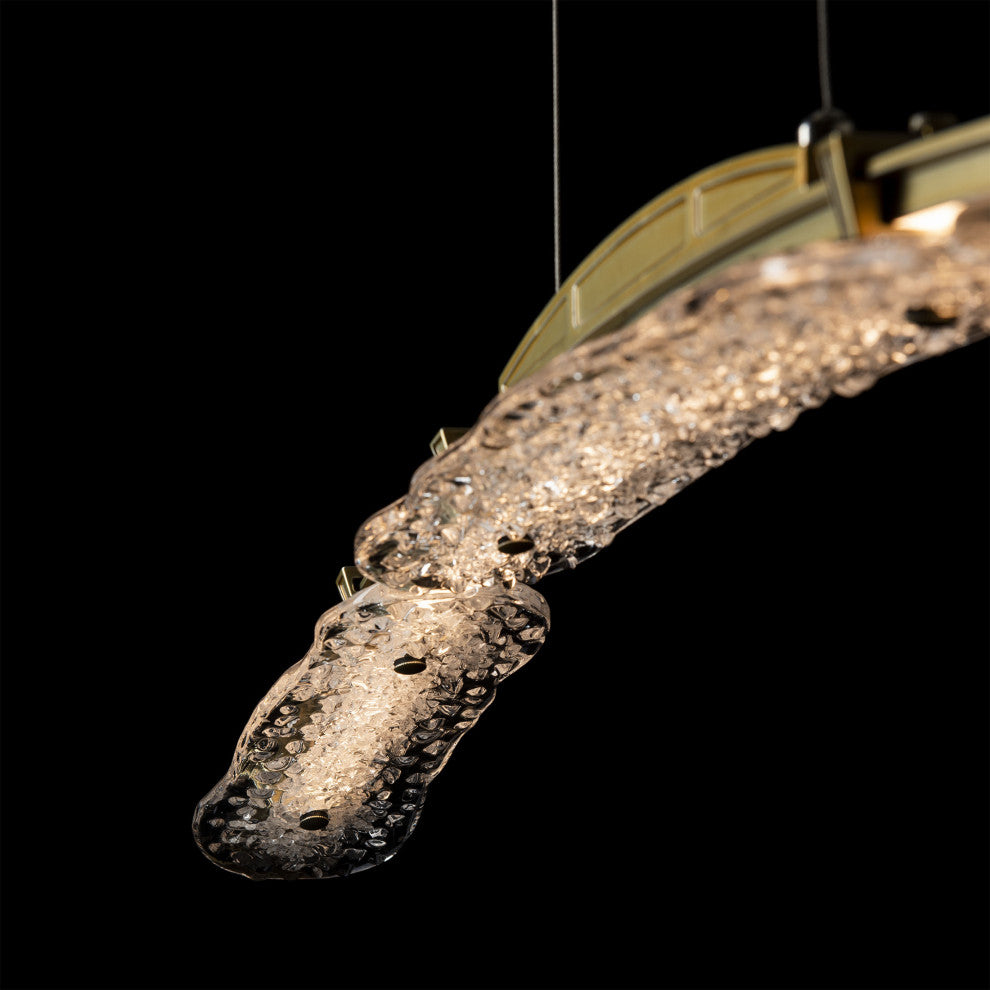 Glissade Large LED Pendant Modern Brass Clear Glass Standard
