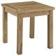 Modern Contemporary Outdoor Patio Teak Side Table, Natural Wood