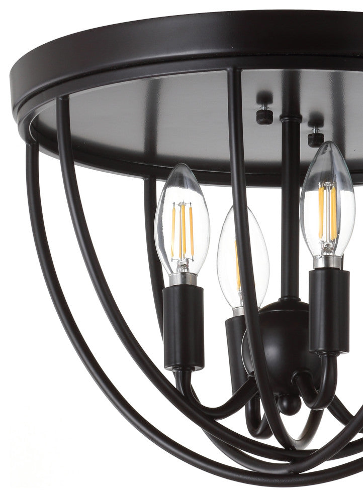 Peter 13.75" Metal Led Flush Mount, Oil Rubbed Bronze