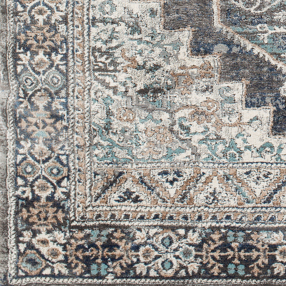 Surya Montana MTN-2307 Machine Woven Area Rug, Charcoal, 5'3" x 7'