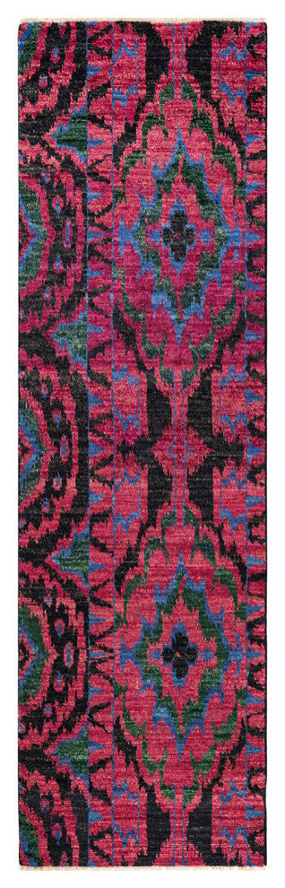Modern, One-of-a-Kind Hand-Knotted Area Rug Black, 2'6"x8'8"