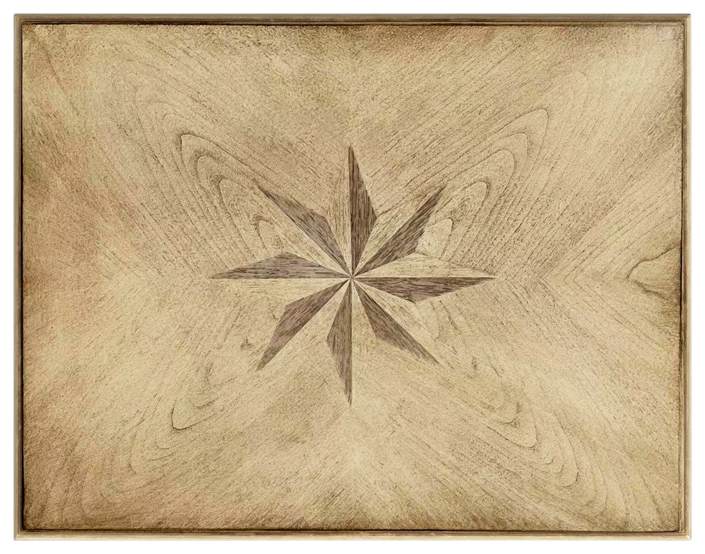 Tyler Solid Wood Inlay Accent Table, Antique Beige