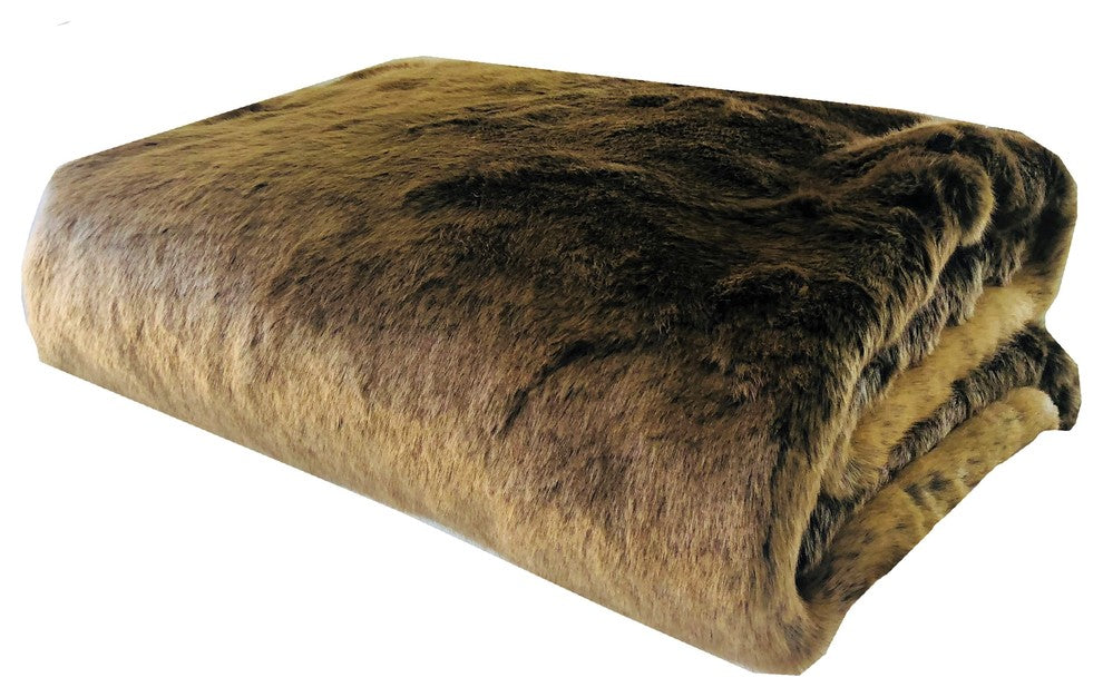 Plutus Tissavel Volga Rabbit Faux Fur Handmade Bedspread, 102"x116"