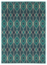 Oriental Weavers Sphinx Highlands 6627B Ikat Rug, Blue/Teal, 7'10"x10'10"