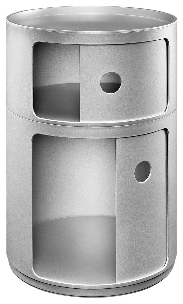 Modern Contemporary Living Room Storage Module Side Table Silver