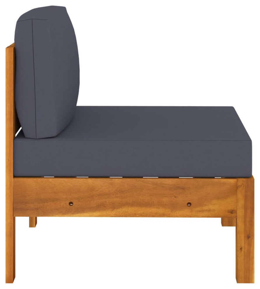 Vidaxl 4-Seater Garden Sofa With Dark Gray Cushions Acacia Wood