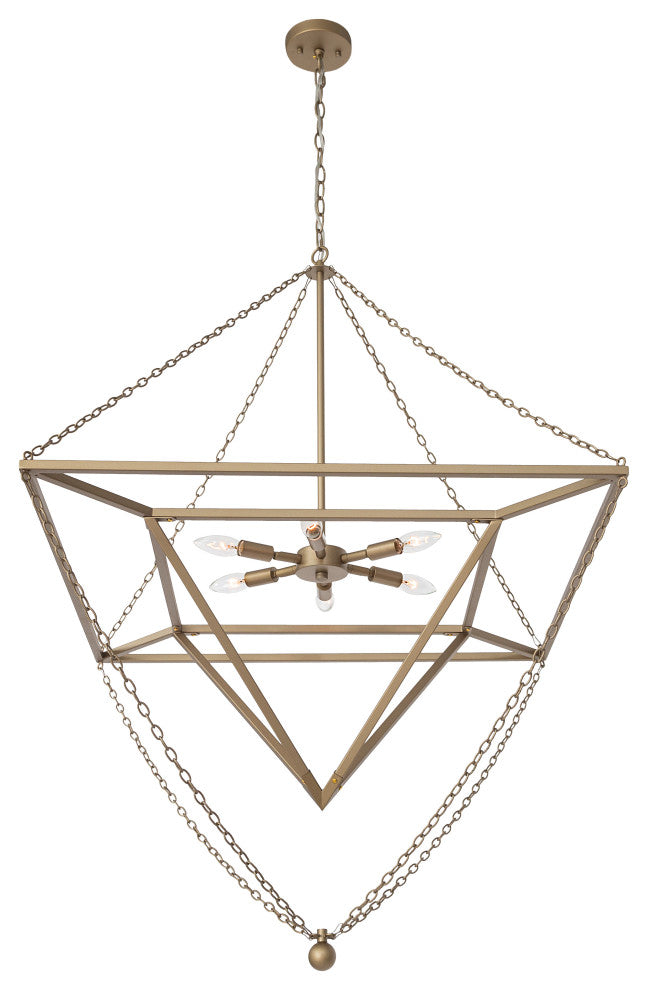 6 Light Dimmable Geometric Chandelier