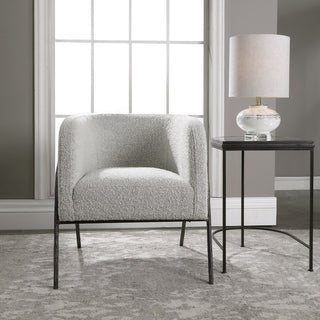 Uttermost 23571 Jacobsen 27"W Iron Framed Arm Chair - Black Iron / Gray