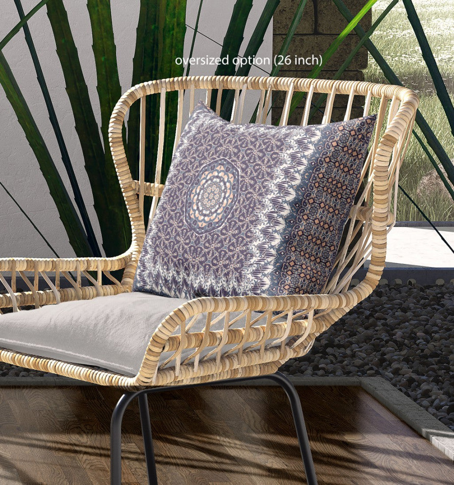 28 Gray Peach Holy Floral Indoor Outdoor Throw Pillow