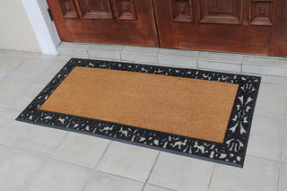 Rubber And Coir, 30"x60", Extra Large Size Doormat, Black/Beige