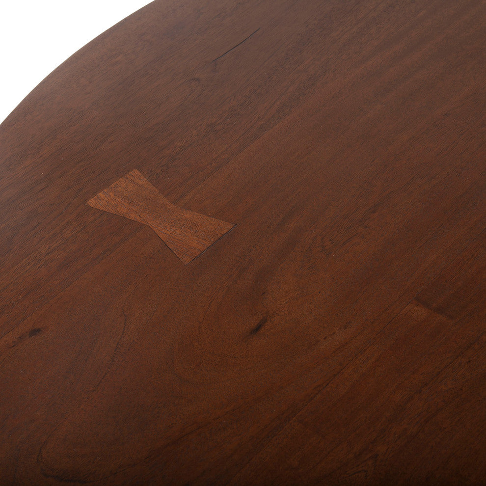 Mapai 48-Inch Round Acacia Wood Table in Walnut Finish