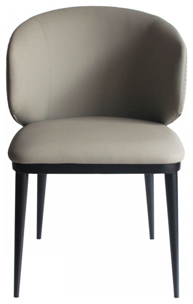 Beige Modern Faux Leather Dining Chair