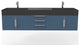 CastelloUSA Amazon 72" Wall Mounted Vanity Set, Blue, Black Top, Chrome Handles