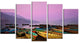 Boats under Twilight Sky in Phewa, Boat Canvas Art Print, 60"x32", 5 Panels