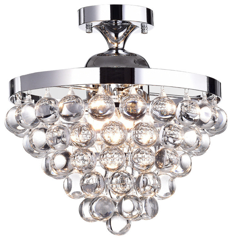 Lislet Crystal Cone Flush Mount, Chrome