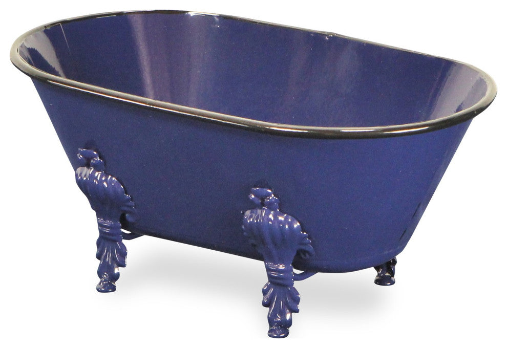 Lavande Metal Fleur-de-Lis Tub Decor - Small - Navy Blue