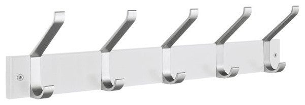 Decorative Hooks For The Home, White Wood and Satin Aluminum