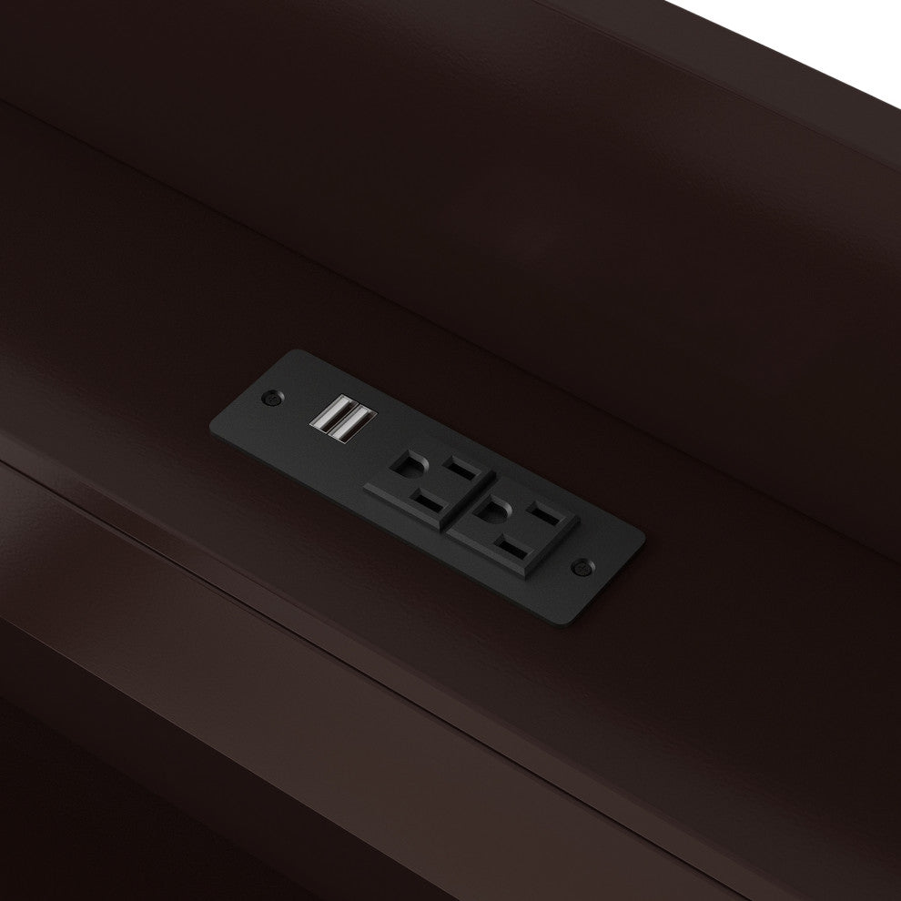 Gewnee Twin XL Size Platform Bed with Storage LED Headboard