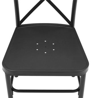 Afuera Living 18" Modern Metal Patio Dining Chair in Matte Black (Set of 2)