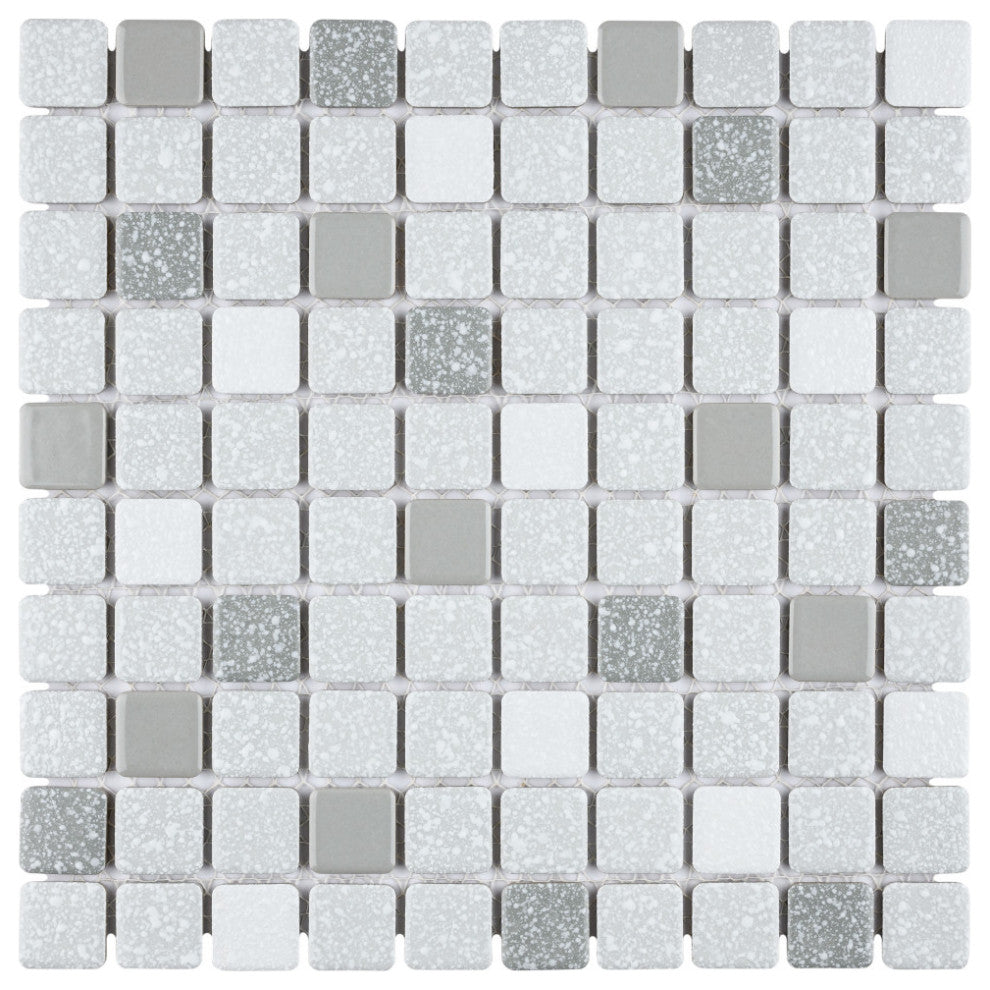 Crystalline Square Grey Porcelain Floor and Wall Tile