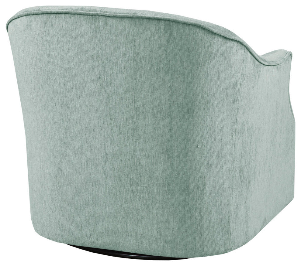 Madison Park Calvin Curved Wide Back Swivel Accent Chair, Light Green