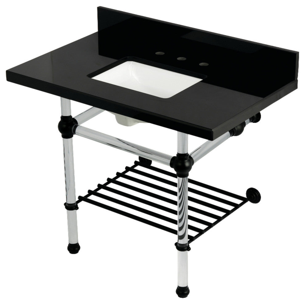 KVPK3630KASQB0 36" Console Sink with Acrylic Legs (8-Inch, 3 Hole)