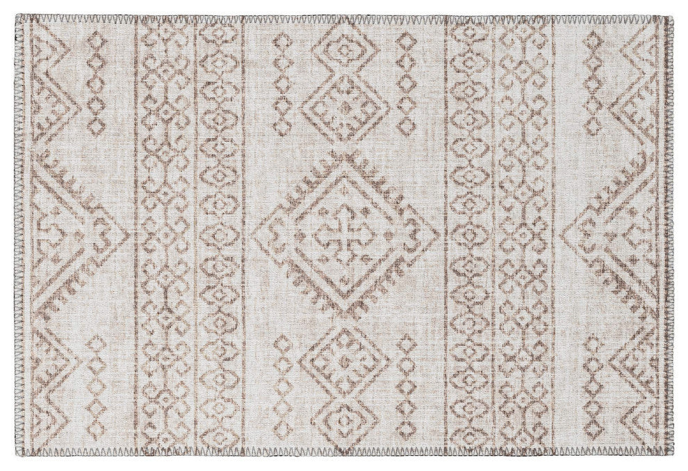 Indoor/Outdoor Sedona SN14 Putty Machine Washable 1'8" x 2'6" Rug