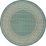 Unique Loom Teal Allover Williamsburg 5' Round Rug
