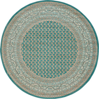 Unique Loom Teal Allover Williamsburg 5' Round Rug
