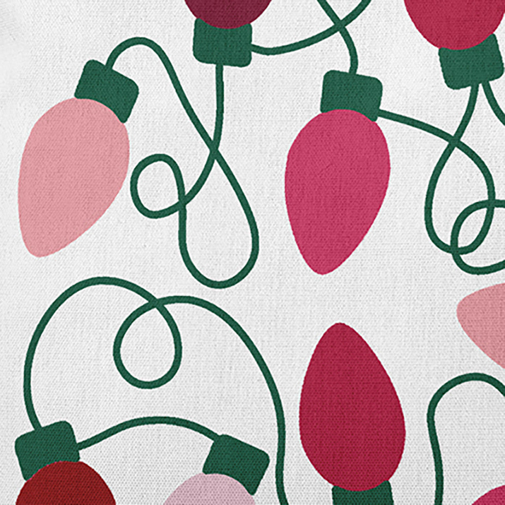 Christmas Lights Accent Pillow, Deep Pink, 14"x20"