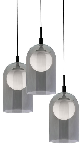 Kiran 3-Light Round Pendant, 120V, 45W, 3000K, Black
