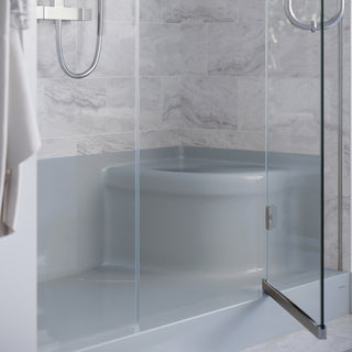 Aquatique 60"x32" Shower Base With Left Hand Drain, Gray