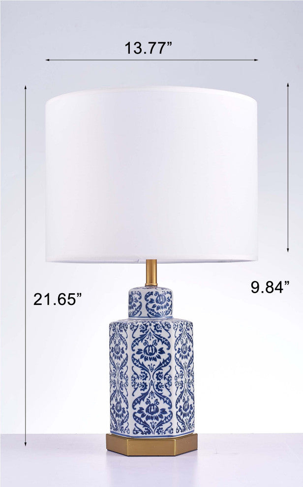 Pasargad Home Destro Collection Metal and Ceramic Table Lamp Lights