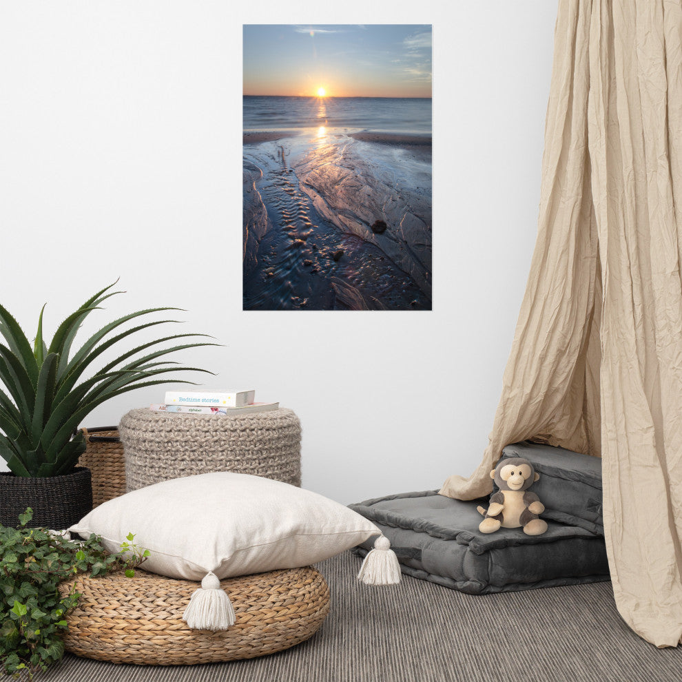 Low Tide Ravine Landscape Photo, Beach Unframed Wall Art Print, 24" X 36"