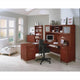 Bush Furniture Somerset 71" L Shaped Computer Desk with Hutch in Hansen Cherry