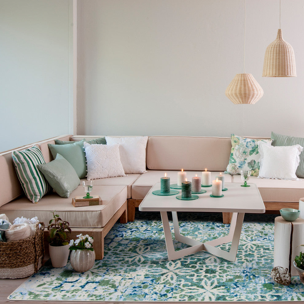 Composite Sea Green  Rug, 3'10" X 5'4"