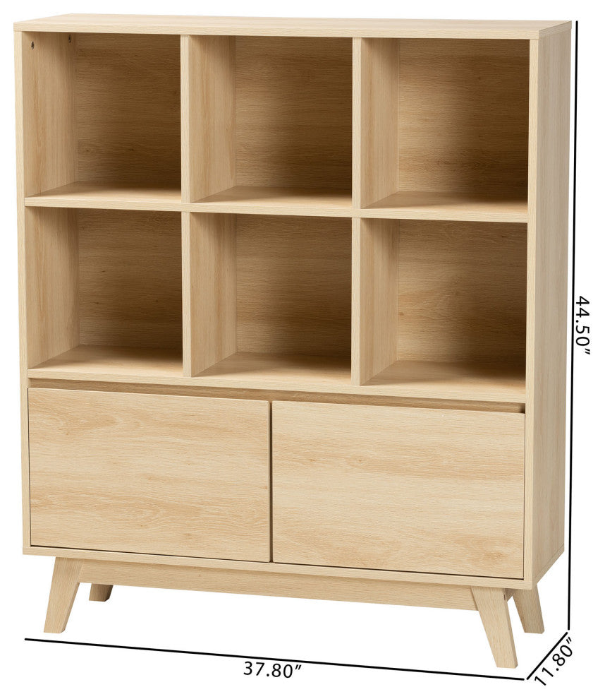 Vanda Oak Brown Finished Wood Bookshelf