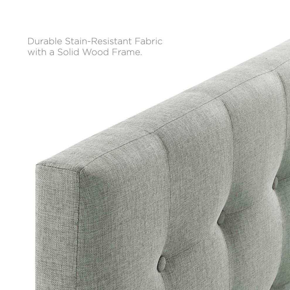 Modway Bedroom Emily Full Fabric Headboard, Gray