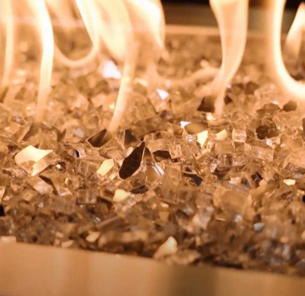 1/4" Reflective Tempered Fire Glass, Diamond Starlight, 10 Pound Jar